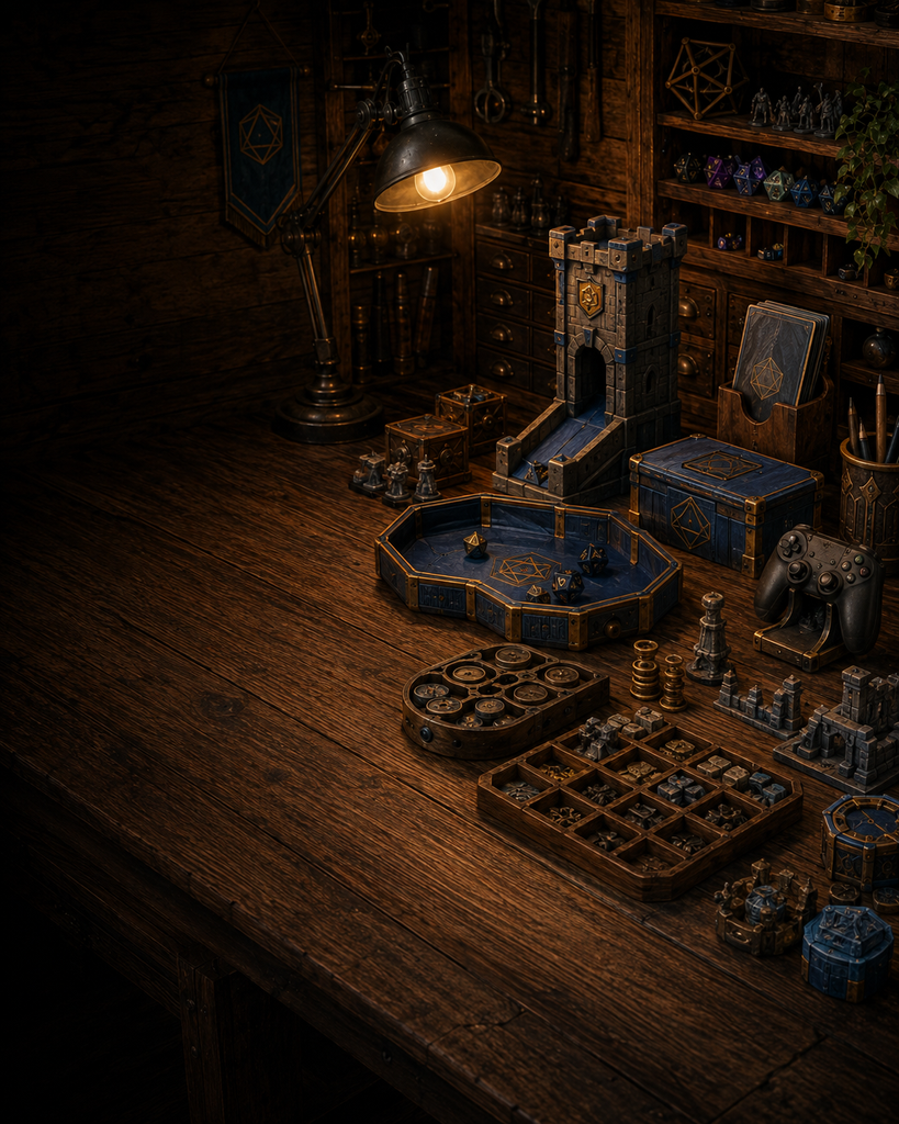 Game Crafted.
Tabletop and console gear for every campaign